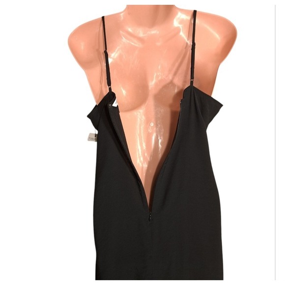 Nine West Women's Dress Black Spaghetti Straps Size S Ruched Zipper Sleeveless - Picture 9 of 10